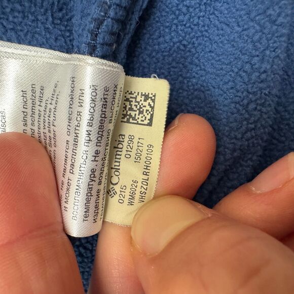 Columbia Fleece Jacket Mens Large Blue Full Zip Pockets Outdoor Hiking Trekking - Picture 11 of 16